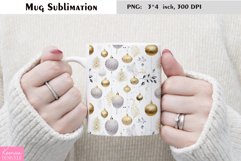 Gold Christmas Ball and Snowflakes | Winter Mug Sublimation Product Image 1