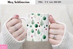 Watercolor Green Christmas Ball and Tree|Winter Mug Design Product Image 1