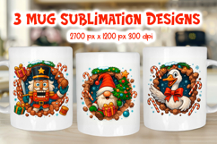 Funny Christmas Mug Wraps | 3D Holiday Sublimation PNG Product Image 1