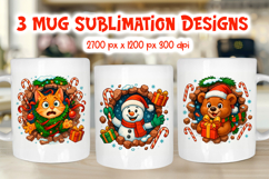 Funny Christmas Mug Wraps | 3D Holiday Sublimation PNG Product Image 1