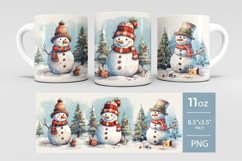 Christmas sublimation mug wrap, snowman mug wrap Product Image 2
