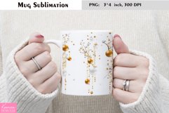 Gold and SIlver Christmas Ball| Winter Mug Sublimation Product Image 1