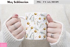 Gold Christmas Ball Design| Winter Mug Sublimation Product Image 1