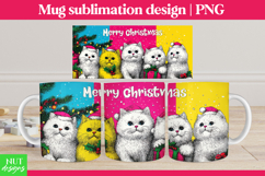 Funny Christmas Mug designs Pop art Christmas cats 15oz mug Product Image 1