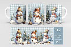 Christmas sublimation mug wrap, snowman mug wrap Product Image 2