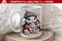 3D Christmas Coffee Mug Wrap, Christmas Bunny Product Image 1