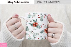 Watercolor Flower Christmas Mug Sublimation|Christmas Mug Product Image 1