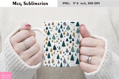Christmas Green Tree with Gold Tree Pattern|Mug Sublimation Product Image 1