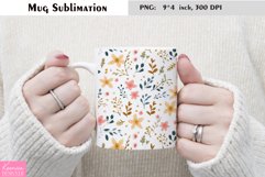 Watercolor Christmas Mug Sublimation|Floral Mug Design Product Image 1