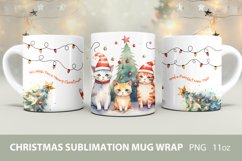 Christmas mug wrap, cat meowy christmas mug Product Image 1