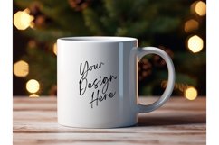 Christmas Coffee Mug Mockups Winter Bokeh Blank Mug Template Product Image 1