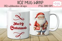 Cute Santa mug PNG wrap for sublimation | Merry Christmas Product Image 2