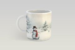 Christmas Mug Sublimation with Snow and Snowman for 12 and 15 OZ Mugs. Compatible with Cricut Mug Press