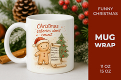 Funny christmas mug wrap, christmas calories don&#039;t count Product Image 1