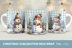 Christmas sublimation mug wrap, snowman mug wrap Product Image 1