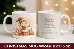 Elf Christmas Mug Wrap, christmas sublimation mug wrap Product Image 1