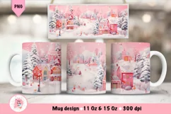 Christmas Mug Wrap Sublimation Designs, Christmas Tree Mug, Christmas Png
