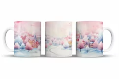 Christmas Mug Wrap Sublimation Designs, Christmas Tree Mug, Christmas Png