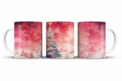Christmas Mug Wrap Sublimation Designs, Christmas Tree Mug, Christmas Png