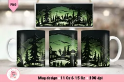 Christmas Mug Wrap Sublimation Designs, Christmas Tree Mug, Christmas Png