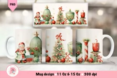 Christmas Mug Wrap Sublimation Designs, Christmas Tree Mug, Christmas Png