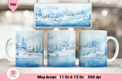 Christmas Mug Wrap Sublimation Designs, Christmas Tree Mug, Christmas Png