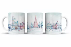 Christmas Mug Wrap Sublimation Designs, Christmas Tree Mug, Christmas Png