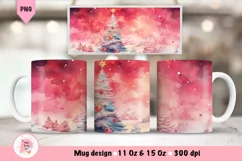Christmas Mug Wrap Sublimation Designs, Christmas Tree Mug, Christmas Png