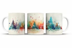 Christmas Mug Wrap Sublimation Designs, Christmas Tree Mug, Christmas Png