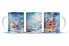 Christmas Mug Wrap Sublimation Designs, Christmas Tree Mug, Christmas Png