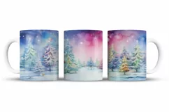 Christmas Mug Wrap Sublimation Designs, Christmas Tree Mug, Christmas Png