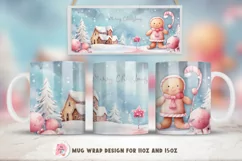 Christmas Mug Wrap Sublimation Designs, Christmas Gingerbread Mug, Christmas Png
