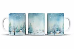 Christmas Mug Wrap Sublimation Designs, Christmas Tree Mug, Christmas Png