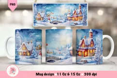 Christmas Mug Wrap Sublimation Designs, Christmas Tree Mug, Christmas Png