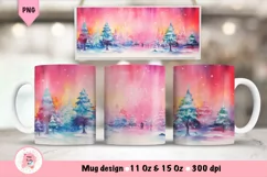 Christmas Mug Wrap Sublimation Designs, Christmas Tree Mug, Christmas Png