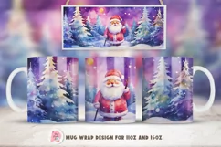 Christmas Mug Wrap Sublimation Designs, Christmas Santa Mug, Christmas Png
