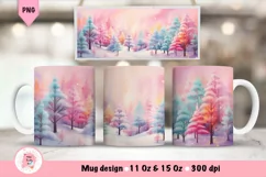 Christmas Mug Wrap Sublimation Designs, Christmas Tree Mug, Christmas Png