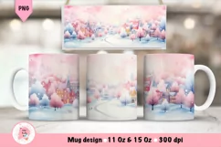 Christmas Mug Wrap Sublimation Designs, Christmas Tree Mug, Christmas Png