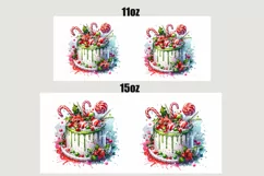 Christmas Mug Wrap For 11 oz and 15 oz, 3d Mug, Christmas Cake Png