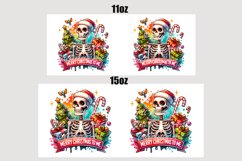Christmas Mug Wrap For 11 oz and 15 oz, 3d Mug, Christmas Skeleton Png