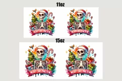Christmas Mug Wrap For 11 oz and 15 oz, 3d Mug, Christmas Skeleton Png