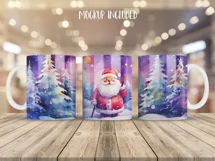 Christmas Mug Wrap Sublimation Designs, Christmas Santa Mug, Christmas Png
