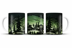 Christmas Mug Wrap Sublimation Designs, Christmas Tree Mug, Christmas Png
