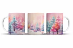 Christmas Mug Wrap Sublimation Designs, Christmas Tree Mug, Christmas Png