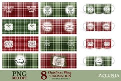 BUNDLE OF 8 CHRISTMAS MUG WRAP SUBLIMATION DESIGNS BEING USED AS CHRISTMAS MUG PRINTS