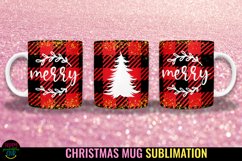 Merry Christmas Plaid Mug Sublimation I 11 Oz Holiday Mug  PNG