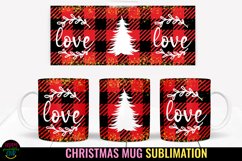 Love Christmas Plaid Mug Sublimation I 11 Oz Holiday Mug PNG Product Image 1