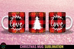 Love Christmas Plaid Mug Sublimation I 11 Oz Holiday Mug PNG Product Image 2