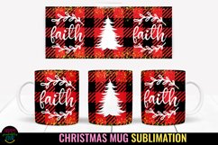 Faith Christmas Plaid Mug Sublimation I 11 Oz Holiday Mug