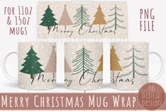 Merry Christmas Mug Wrap Sublimation Design | 11oz &amp; 15oz Product Image 1